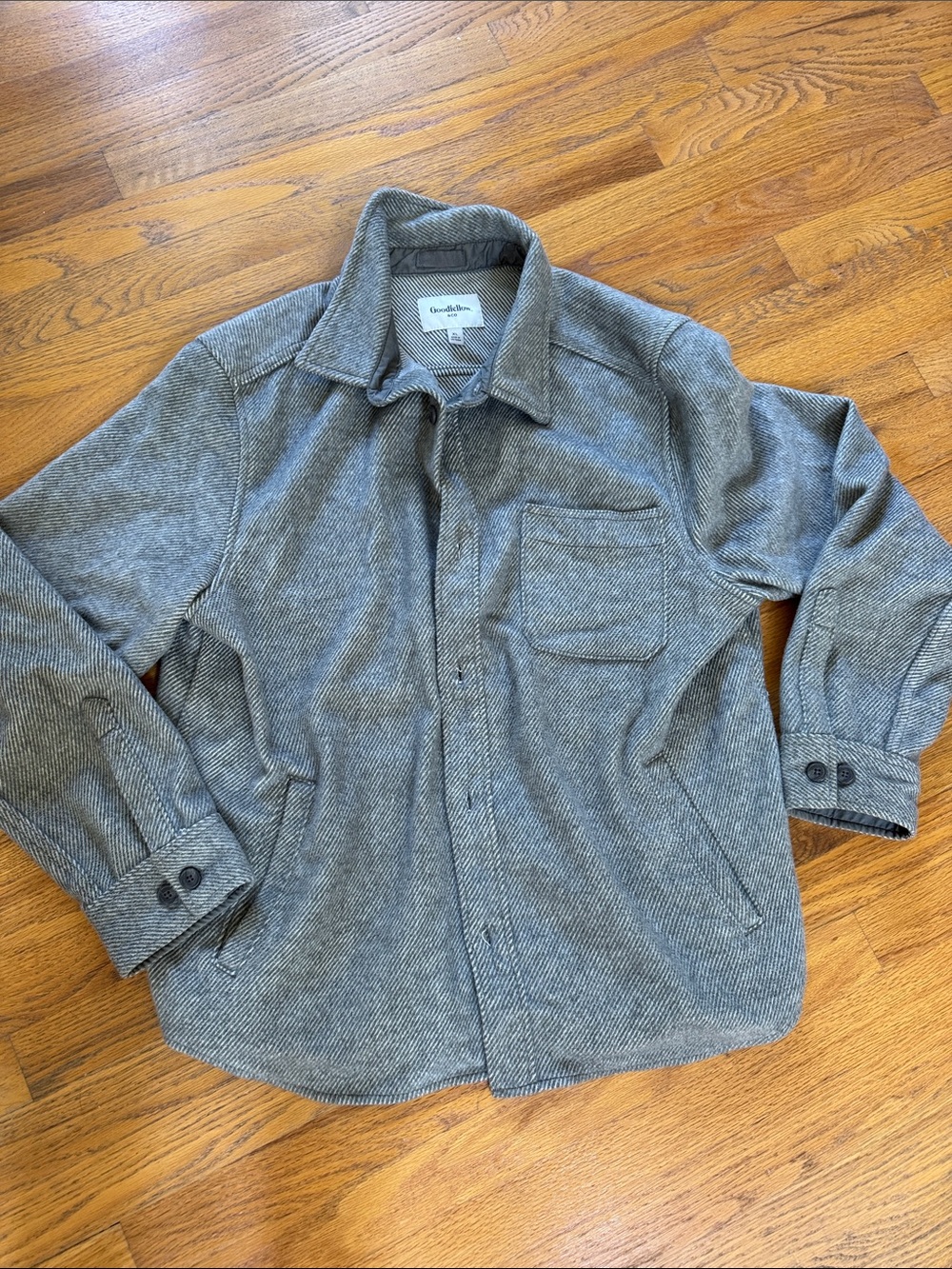 Goodfellow & Co Gray Herringbone Shirt Jacket, New!